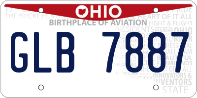OH license plate GLB7887