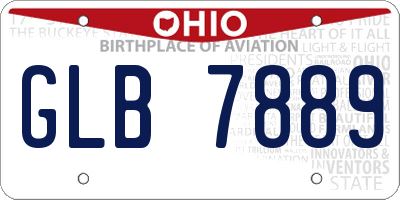 OH license plate GLB7889
