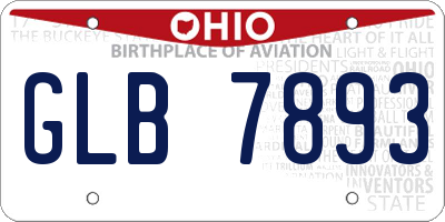 OH license plate GLB7893