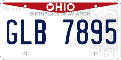 OH license plate GLB7895