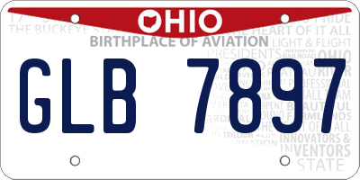 OH license plate GLB7897