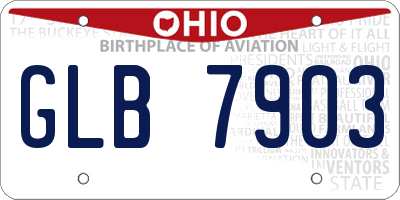 OH license plate GLB7903