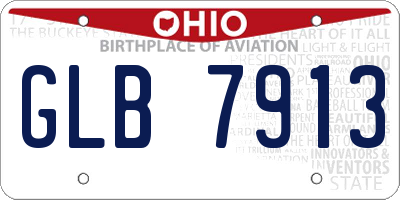OH license plate GLB7913