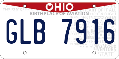 OH license plate GLB7916