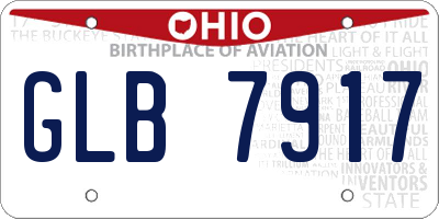 OH license plate GLB7917
