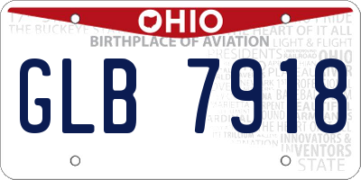 OH license plate GLB7918