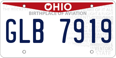 OH license plate GLB7919