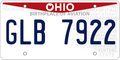 OH license plate GLB7922