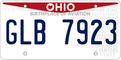 OH license plate GLB7923