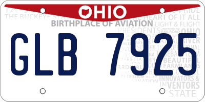 OH license plate GLB7925
