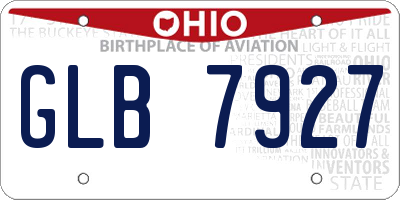 OH license plate GLB7927