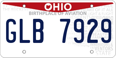 OH license plate GLB7929