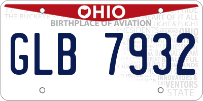 OH license plate GLB7932