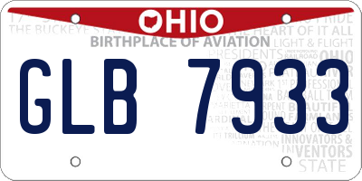 OH license plate GLB7933