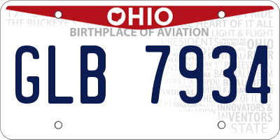 OH license plate GLB7934