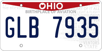 OH license plate GLB7935