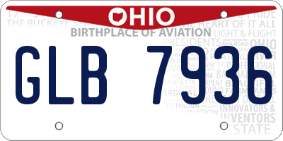 OH license plate GLB7936