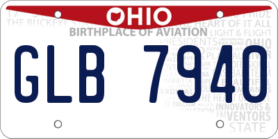 OH license plate GLB7940