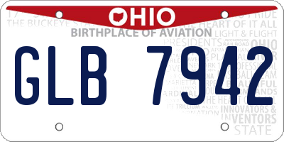 OH license plate GLB7942