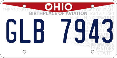 OH license plate GLB7943