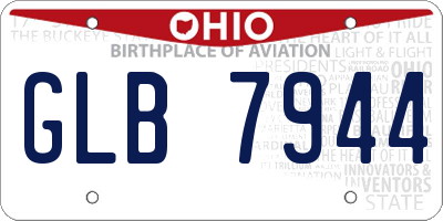 OH license plate GLB7944