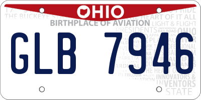 OH license plate GLB7946