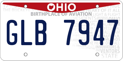OH license plate GLB7947