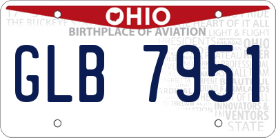 OH license plate GLB7951