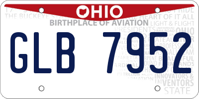 OH license plate GLB7952