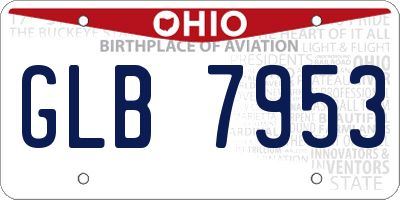OH license plate GLB7953
