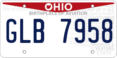 OH license plate GLB7958