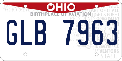 OH license plate GLB7963