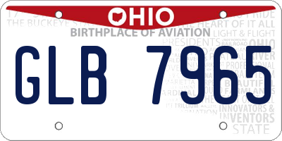 OH license plate GLB7965