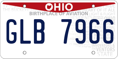 OH license plate GLB7966