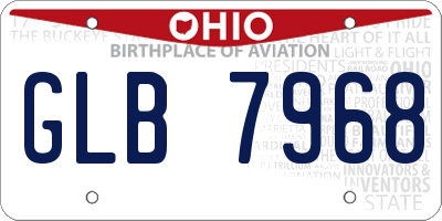 OH license plate GLB7968