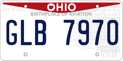 OH license plate GLB7970