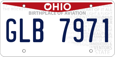 OH license plate GLB7971