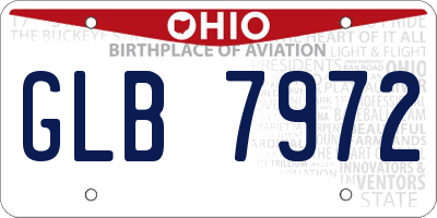 OH license plate GLB7972