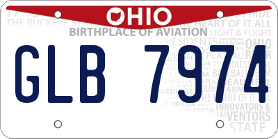 OH license plate GLB7974