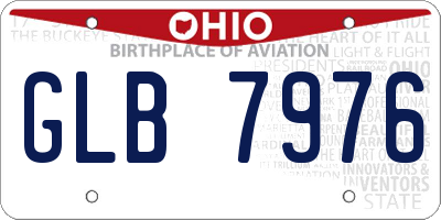 OH license plate GLB7976