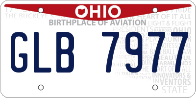 OH license plate GLB7977
