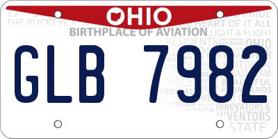 OH license plate GLB7982