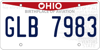 OH license plate GLB7983