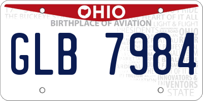 OH license plate GLB7984
