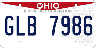 OH license plate GLB7986