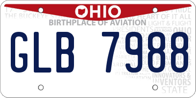 OH license plate GLB7988