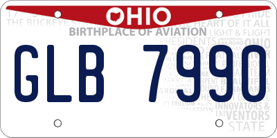 OH license plate GLB7990