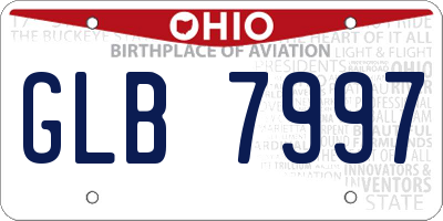 OH license plate GLB7997