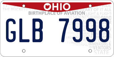OH license plate GLB7998