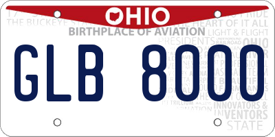 OH license plate GLB8000